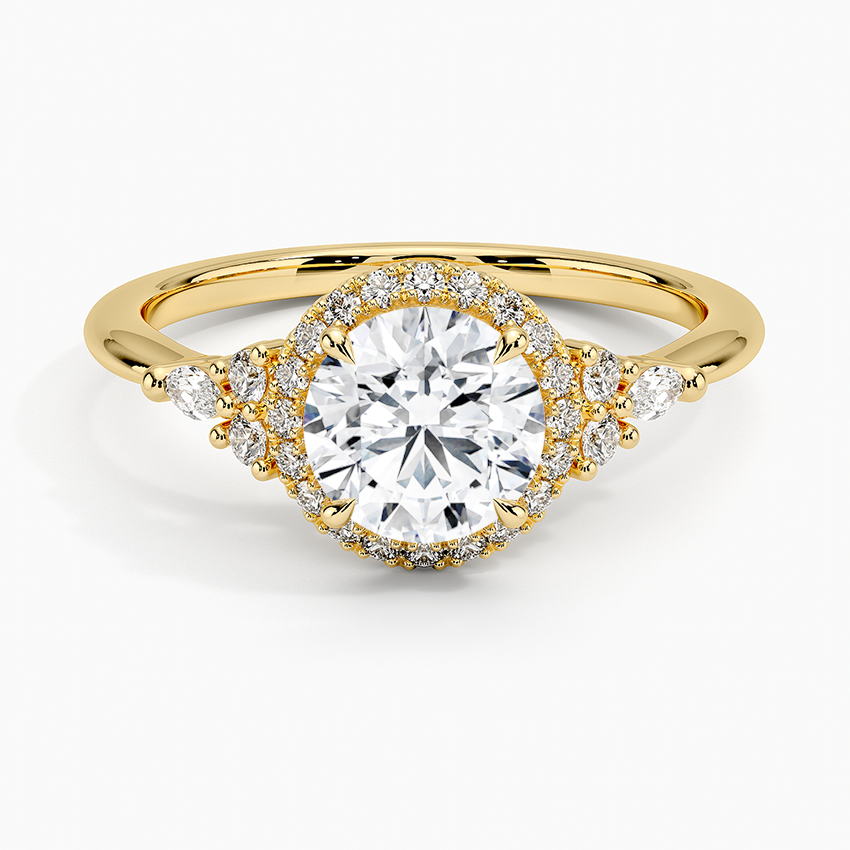 Nadia Halo Diamond Ring (1/4 ct. tw.) Yellow Gold 18k Round Engagement Ring