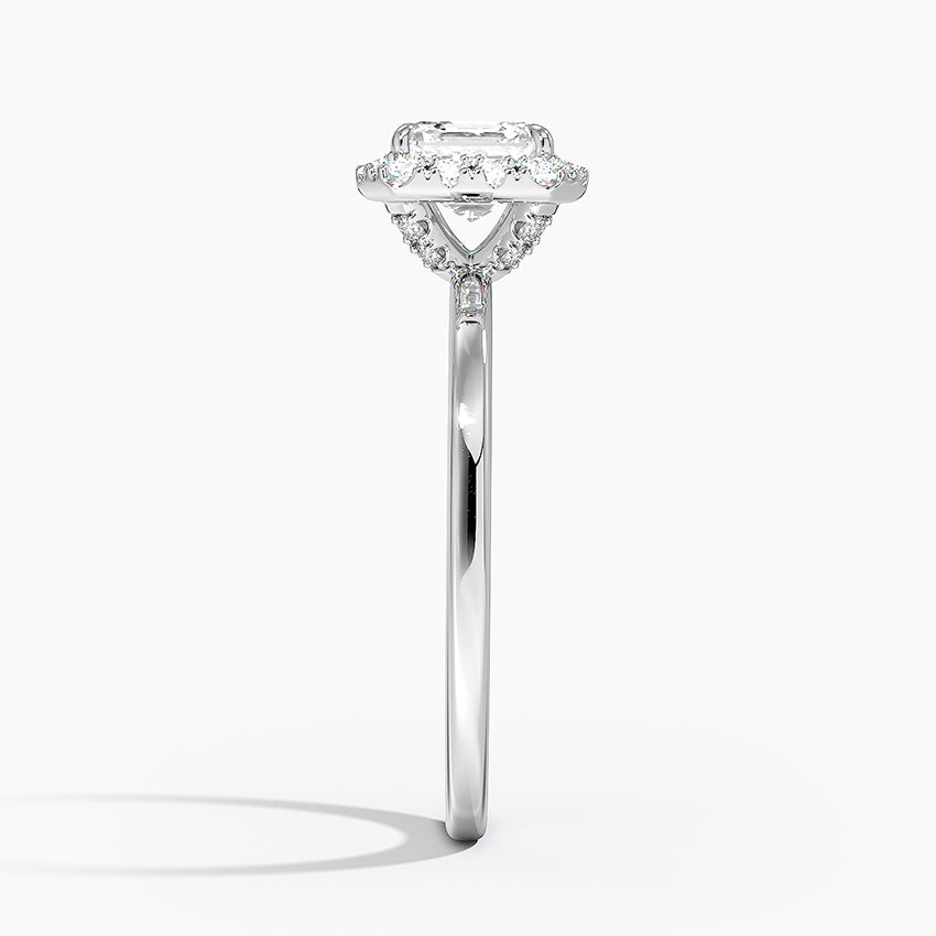 Vienna Halo Diamond Ring Platinum Asscher Engagement Ring