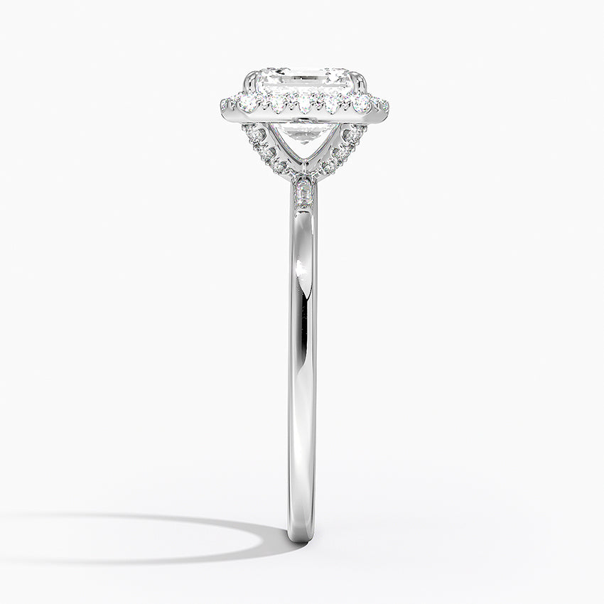 Vienna Halo Diamond Ring Platinum Asscher Engagement Ring