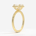 Vienna Halo Diamond Ring Yellow Gold 18k Asscher Engagement Ring