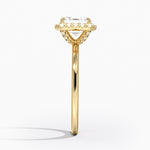 Vienna Halo Diamond Ring Yellow Gold 18k Asscher Engagement Ring