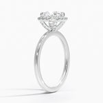 Vienna Halo Diamond Ring Platinum Cushion Engagement Ring