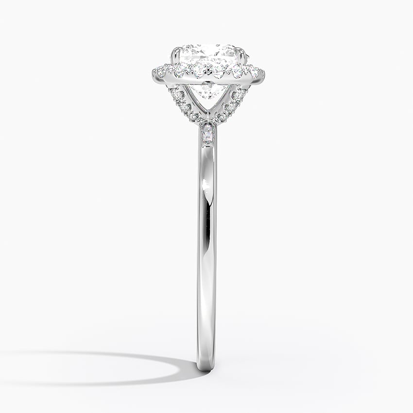 Vienna Halo Diamond Ring Platinum Cushion Engagement Ring