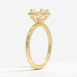 Vienna Halo Diamond Ring Yellow Gold 18k Cushion Engagement Ring