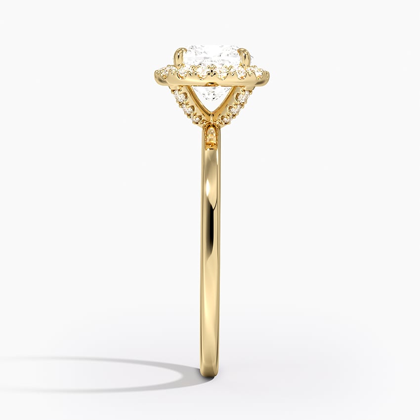 Vienna Halo Diamond Ring Yellow Gold 18k Cushion Engagement Ring