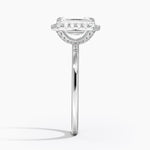 Vienna Halo Diamond Ring Platinum Emerald Engagement Ring