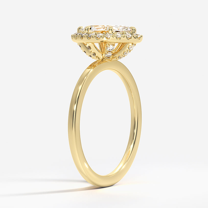 Vienna Halo Diamond Ring Yellow Gold 18k Marquise Engagement Ring