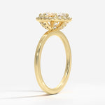 Vienna Halo Diamond Ring Yellow Gold 18k Marquise Engagement Ring