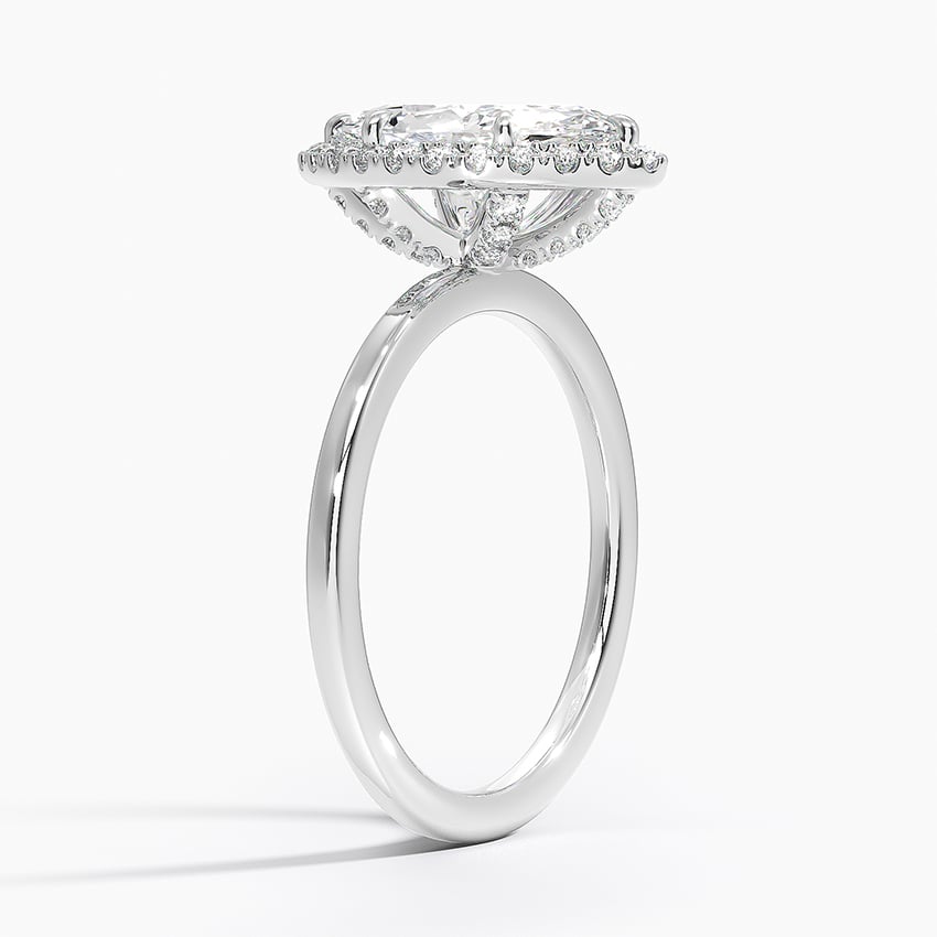 Vienna Halo Diamond Ring Platinum Marquise Engagement Ring