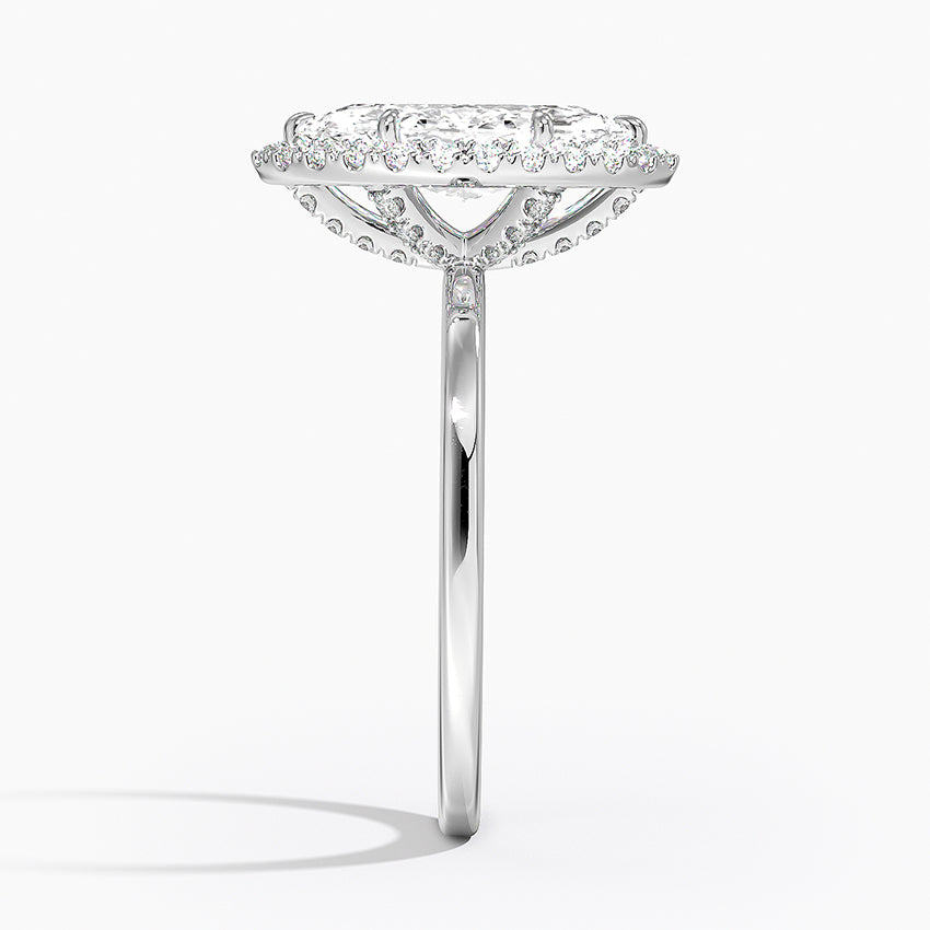 Vienna Halo Diamond Ring Platinum Marquise Engagement Ring