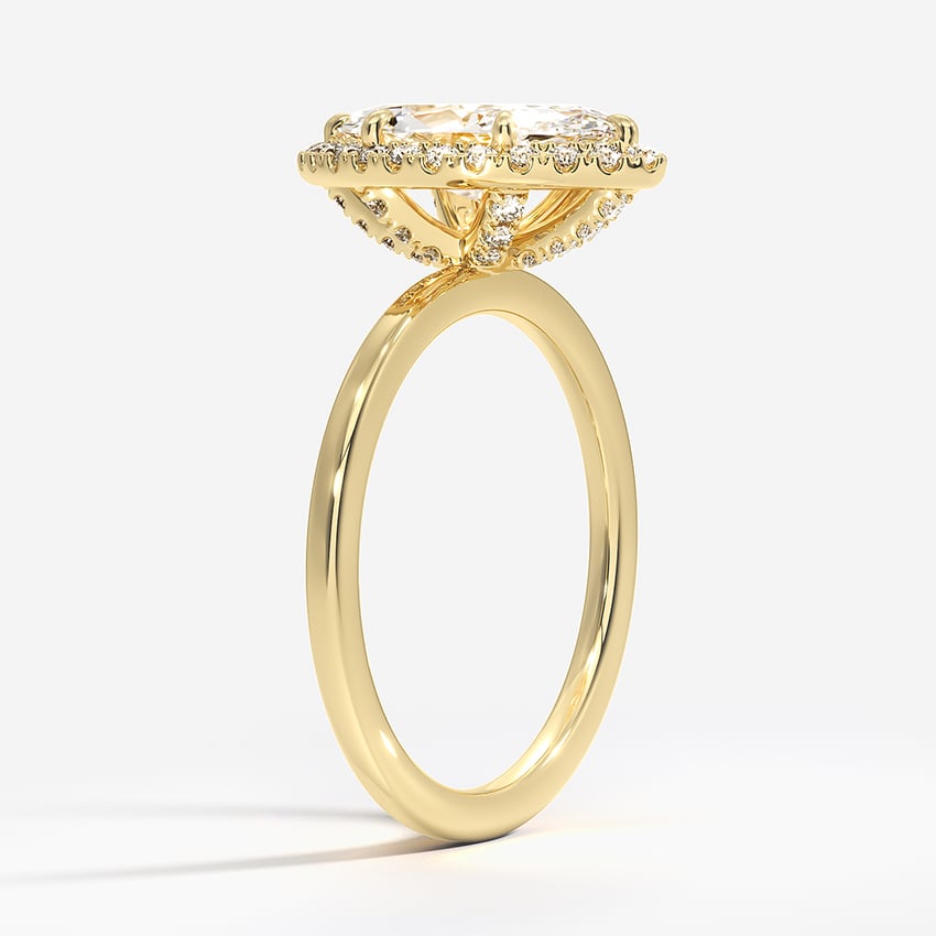 Vienna Halo Diamond Ring Yellow Gold 18k Marquise Engagement Ring
