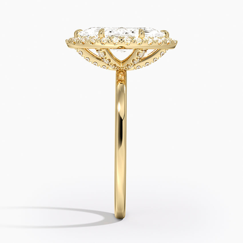 Vienna Halo Diamond Ring Yellow Gold 18k Marquise Engagement Ring