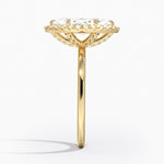 Vienna Halo Diamond Ring Yellow Gold 18k Marquise Engagement Ring