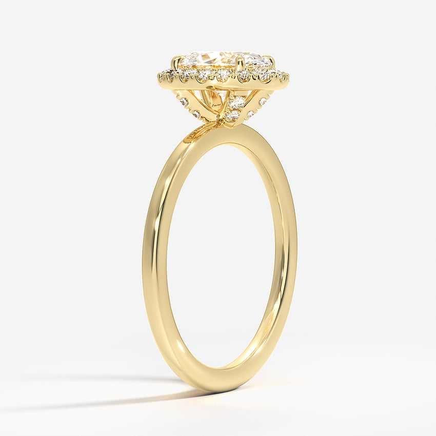 Vienna Halo Diamond Ring Yellow Gold 18k Oval Engagement Ring