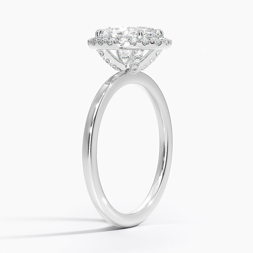 Vienna Halo Diamond Ring Platinum Oval Engagement Ring