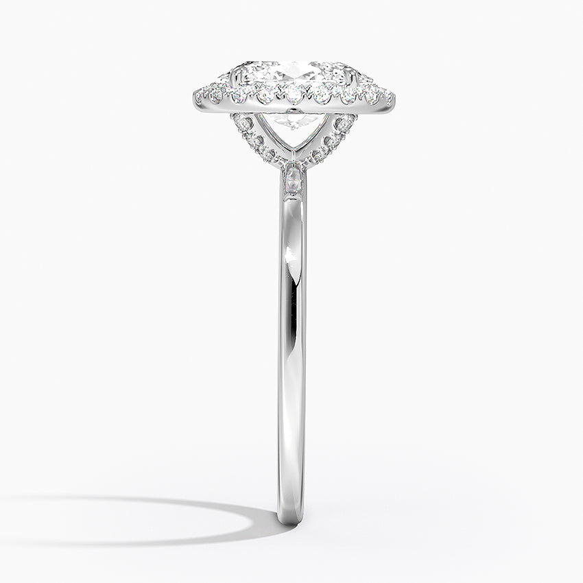 Vienna Halo Diamond Ring Platinum Oval Engagement Ring