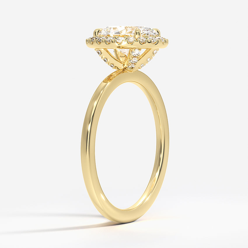 Vienna Halo Diamond Ring Yellow Gold 18k Oval Engagement Ring