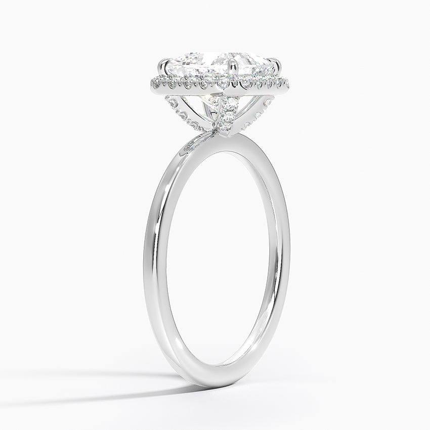 Vienna Halo Diamond Ring Platinum Princess Engagement Ring
