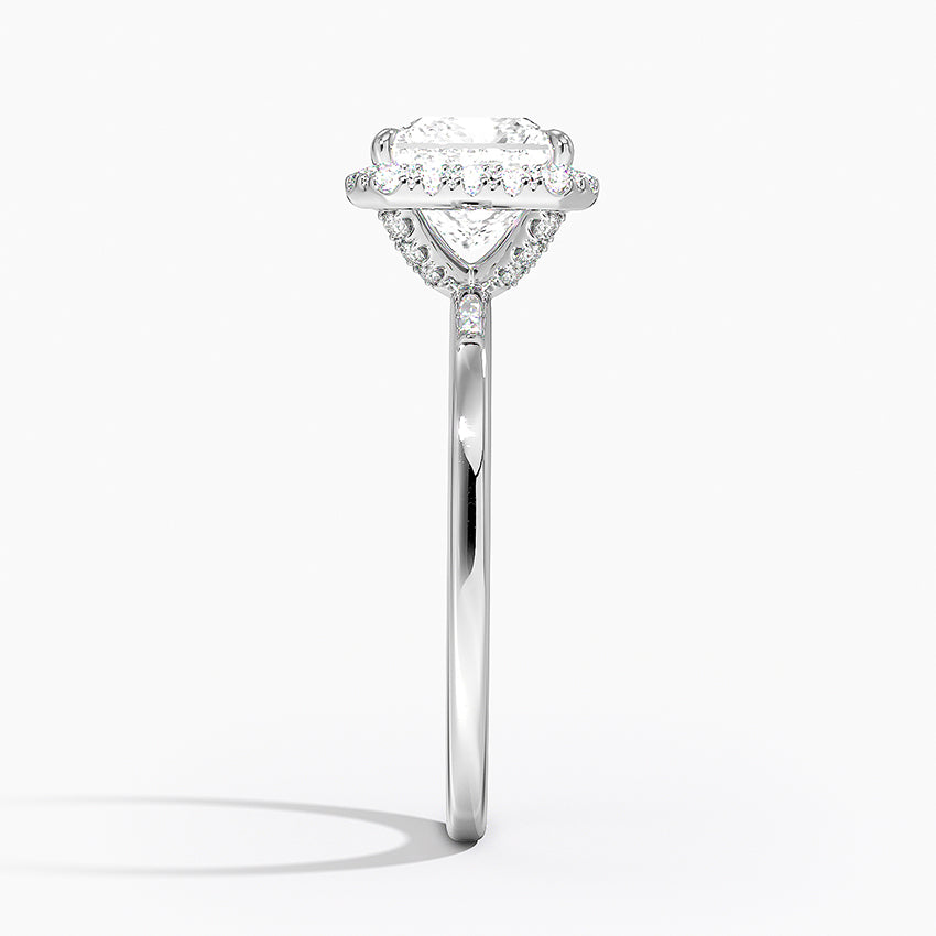 Vienna Halo Diamond Ring Platinum Princess Engagement Ring
