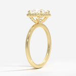 Vienna Halo Diamond Ring Yellow Gold 18k Princess Engagement Ring