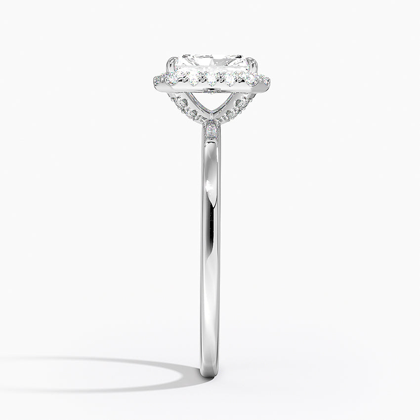Vienna Halo Diamond Ring Platinum Radiant Engagement Ring