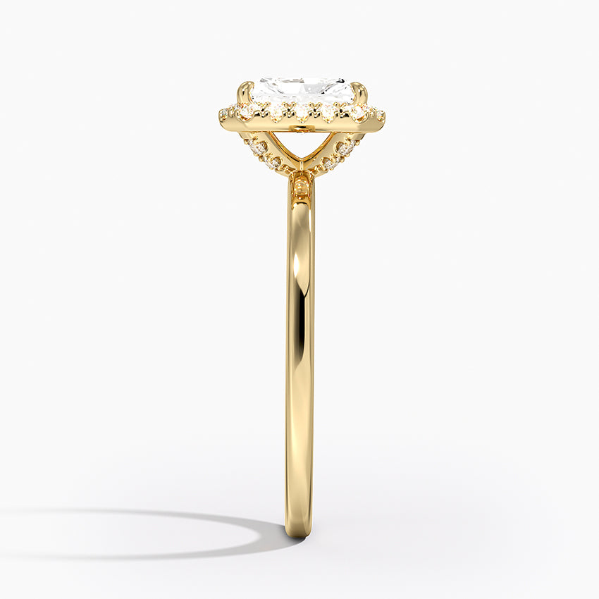 Vienna Halo Diamond Ring Yellow Gold 18k Radiant Engagement Ring