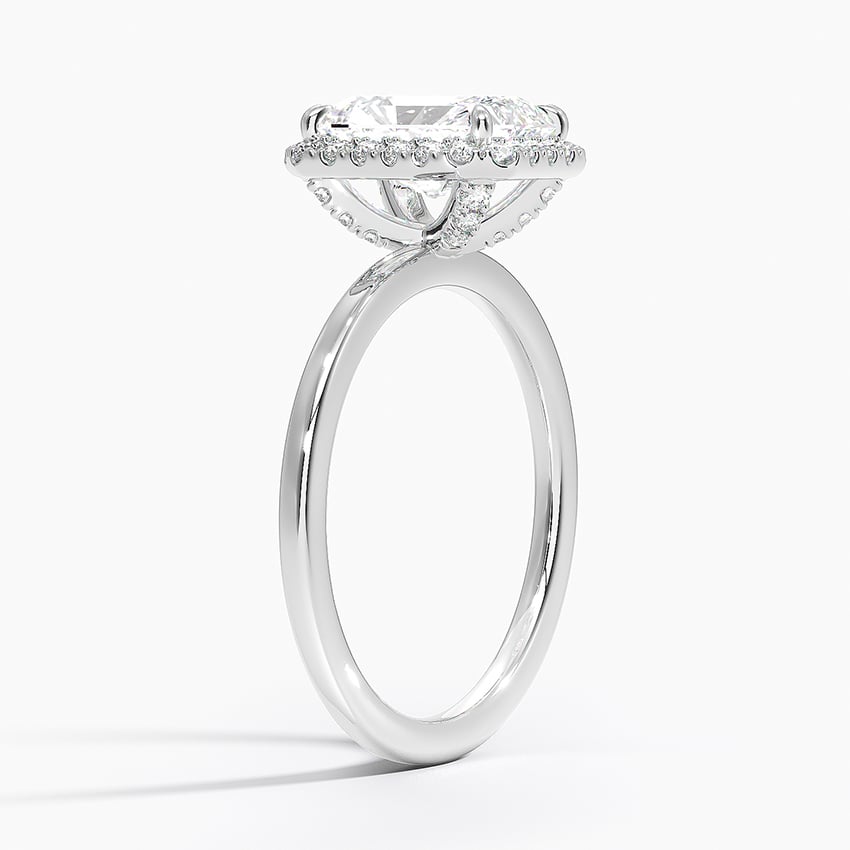 Vienna Halo Diamond Ring Platinum Radiant Engagement Ring