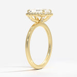 Vienna Halo Diamond Ring Yellow Gold 18k Radiant Engagement Ring