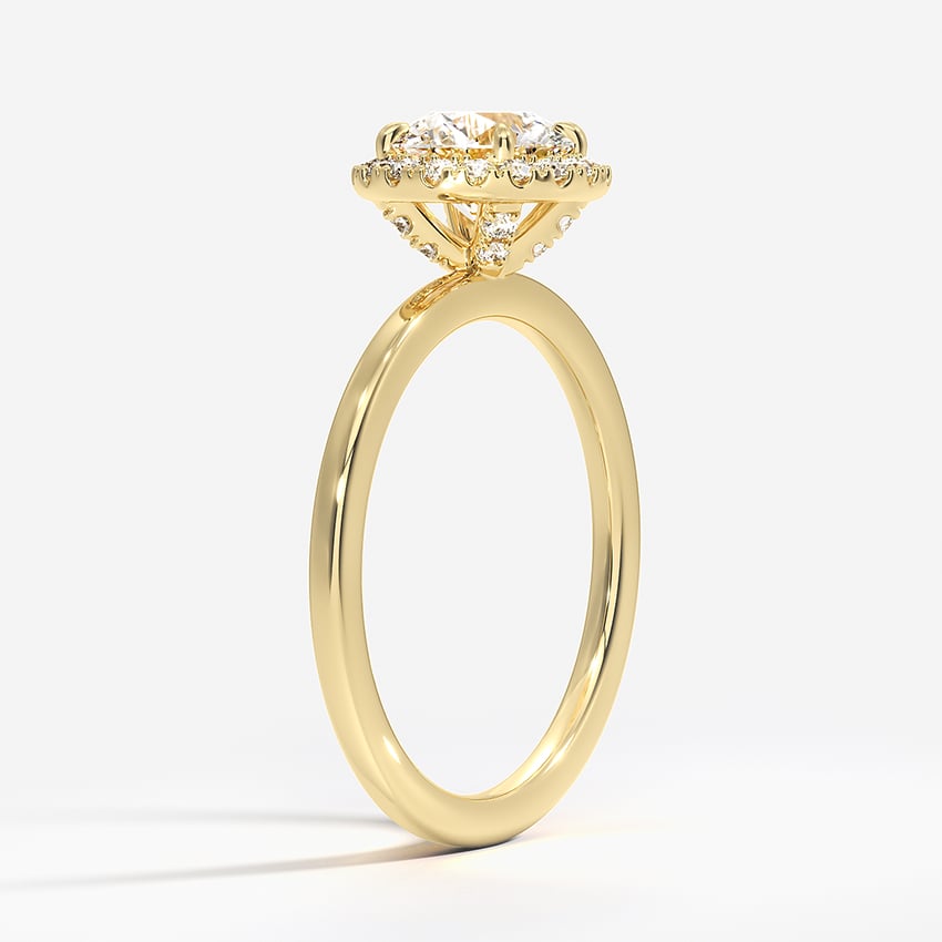 Vienna Halo Diamond Ring Yellow Gold 18k Round Engagement Ring