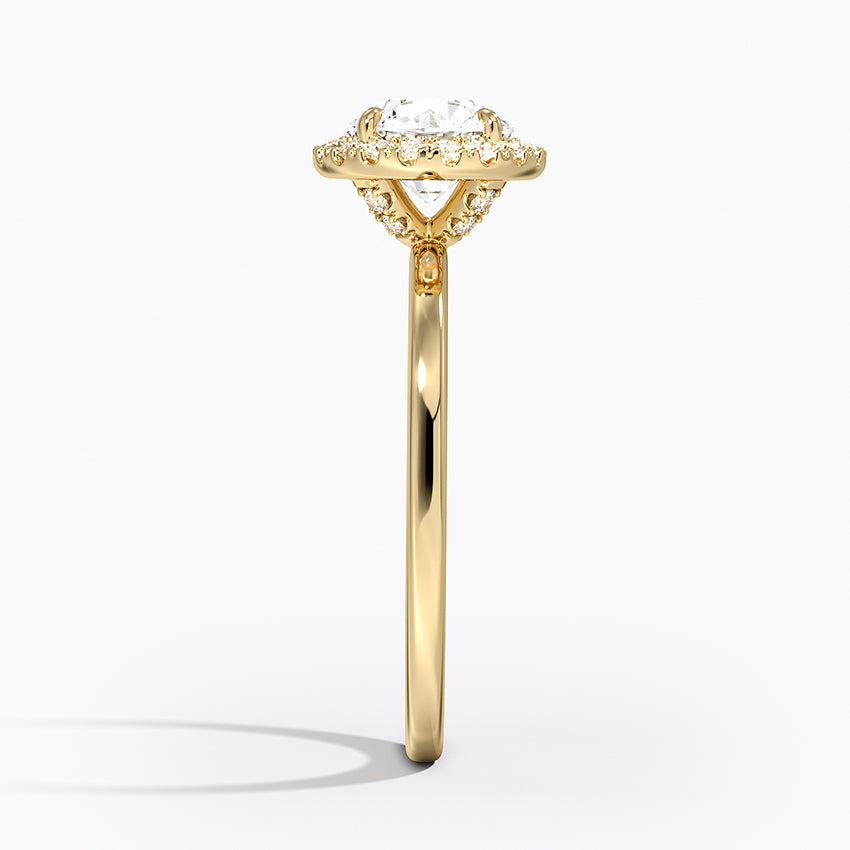 Vienna Halo Diamond Ring Yellow Gold 18k Round Engagement Ring