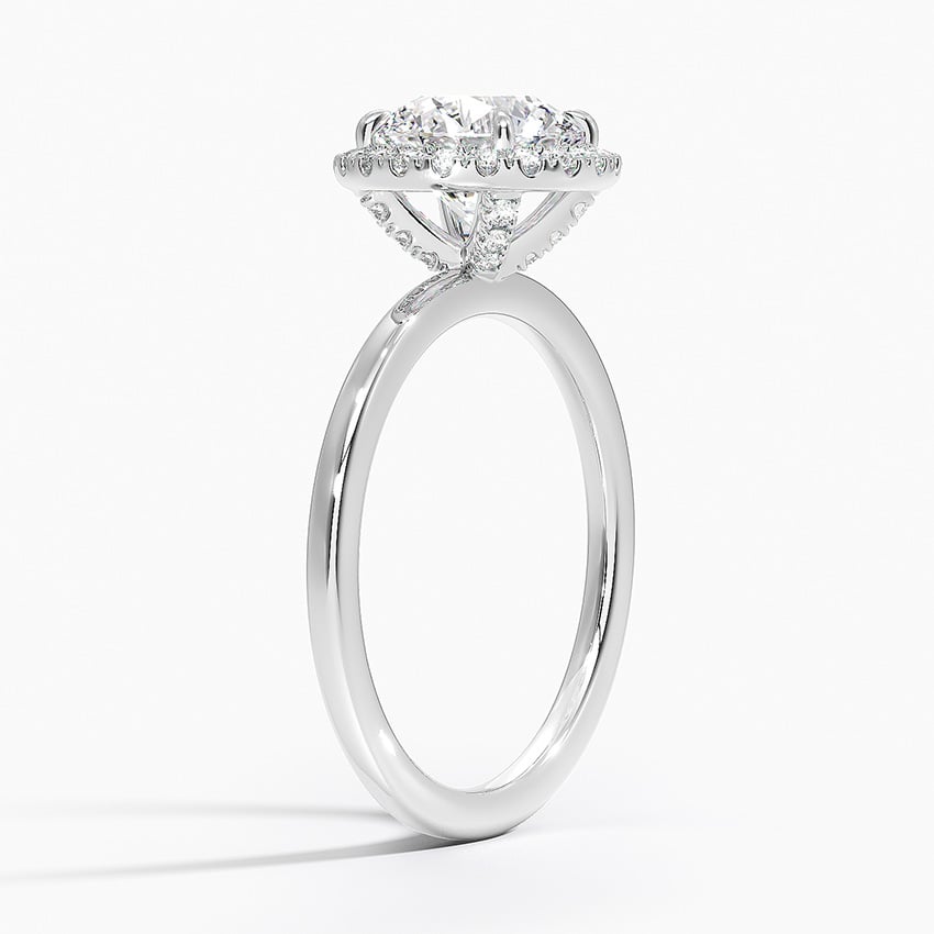 Vienna Halo Diamond Ring Platinum Round Engagement Ring