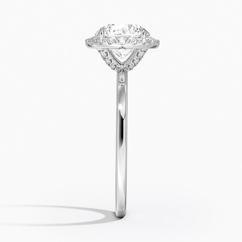 Vienna Halo Diamond Ring Platinum Round Engagement Ring