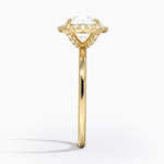 Vienna Halo Diamond Ring Yellow Gold 18k Round Engagement Ring