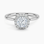 Vienna Halo Diamond Ring Platinum Cushion Engagement Ring
