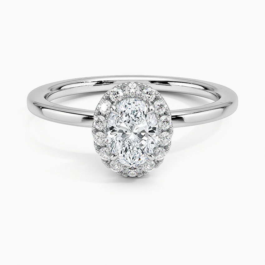 Vienna Halo Diamond Ring Platinum Oval Engagement Ring