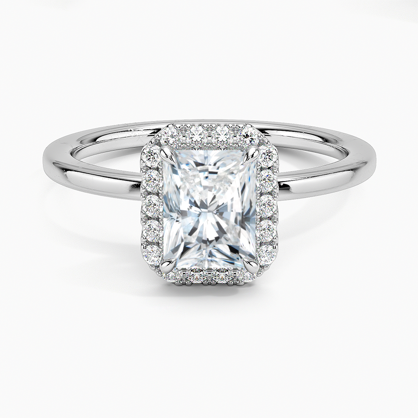 Vienna Halo Diamond Ring Platinum Radiant Engagement Ring