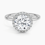 Vienna Halo Diamond Ring Platinum Round Engagement Ring