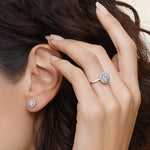 Vienna Halo Diamond Ring Platinum Engagement Ring