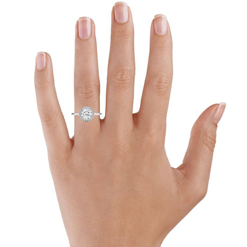 Vienna Halo Diamond Ring Platinum Engagement Ring