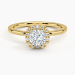 Vienna Halo Diamond Ring Yellow Gold 18k Cushion Engagement Ring