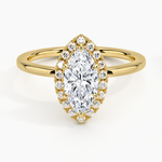 Vienna Halo Diamond Ring Yellow Gold 18k Marquise Engagement Ring