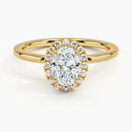 Vienna Halo Diamond Ring Yellow Gold 18k Oval Engagement Ring