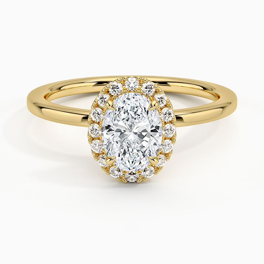 Vienna Halo Diamond Ring Yellow Gold 18k Oval Engagement Ring
