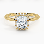 Vienna Halo Diamond Ring Yellow Gold 18k Radiant Engagement Ring