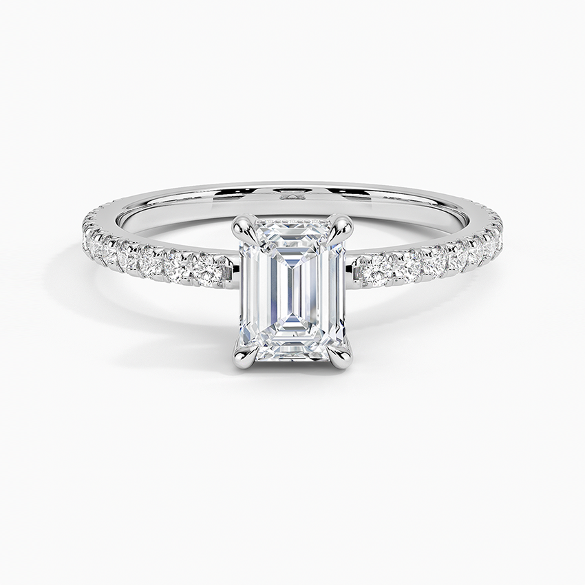 Sonora Perfect Fit Diamond Ring (1/3 ct. tw.) Platinum Emerald Engagement Ring