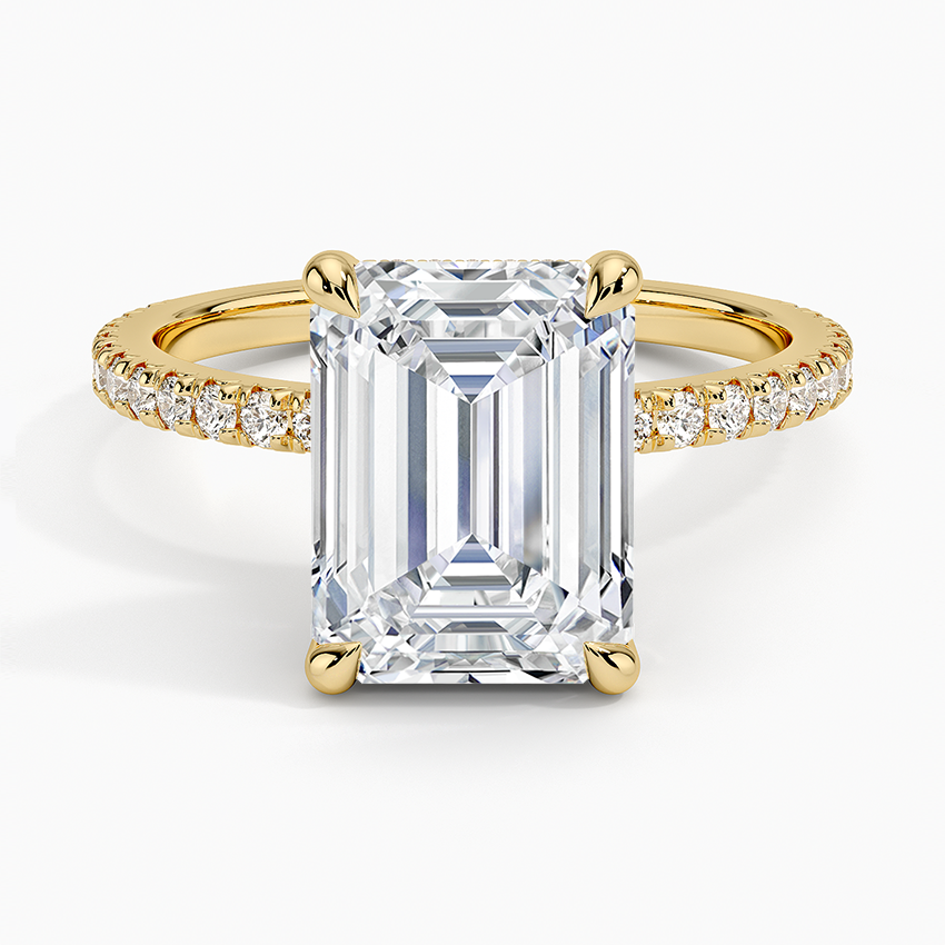Sonora Perfect Fit Diamond Ring (1/3 ct. tw.) Yellow Gold 18k Emerald Engagement Ring