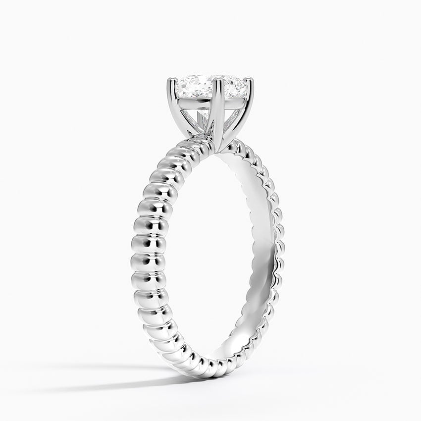 Petra Textured Solitaire Ring Platinum Asscher Engagement Ring