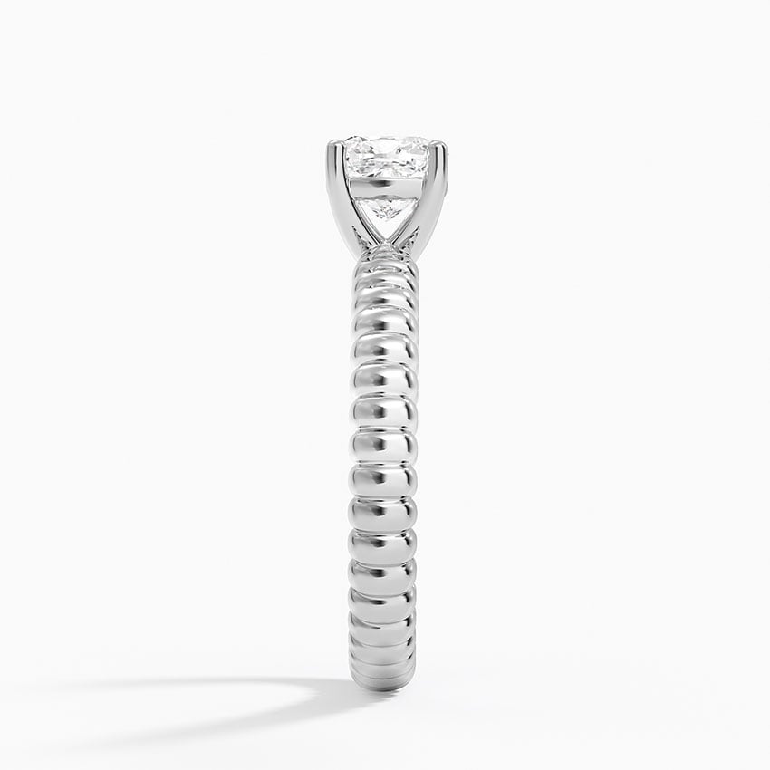 Petra Textured Solitaire Ring Platinum Cushion Engagement Ring
