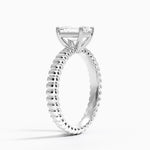 Petra Textured Solitaire Ring Platinum Emerald Engagement Ring