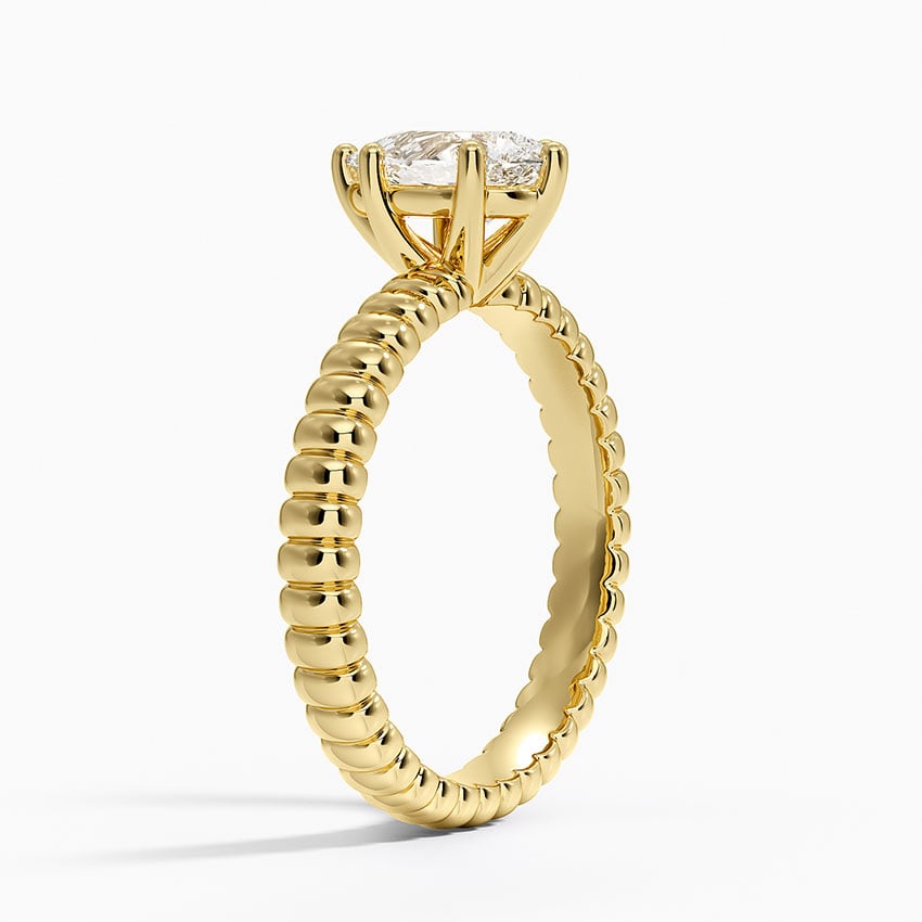 Petra Textured Solitaire Ring Yellow Gold 18k Pear Engagement Ring
